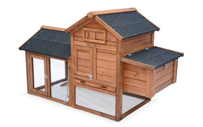 Poulailler en bois GALINETTE, 3 poules, cage à poule avec enclos